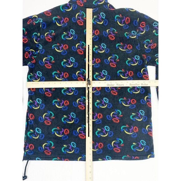 Vintage Mickey Mouse Fleece Sweater Black Small Disney World All Over Print - Picture 4 of 6